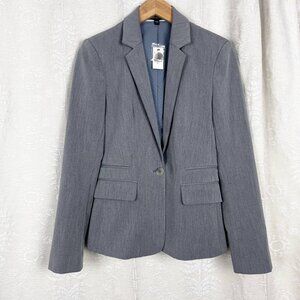 Express women's stretch 1-button blazer gray suit jacket business formal 4